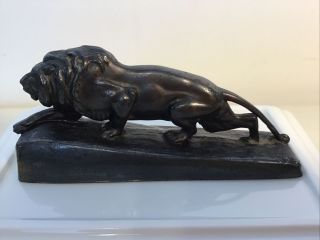 Antique 1920’s Bronze Figural Lion Predator Figure Vintage