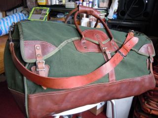 Vintage Gokeys Orvis Canvas & Leather Hunting/travel Duffle Bag Battenkill 7