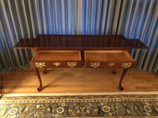 Vintage Queen Anne Style Mahogany Sofa Table by HARDEN Console 2