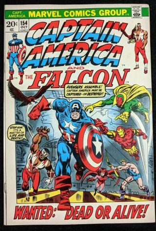 Captain America (1968) 154 Vf - (7.  5) 1st App Jack Monroe (nomad)