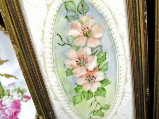 MADE IN ITALY hand painted porcelain plaques artist signed framed pictures 2
