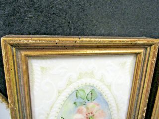MADE IN ITALY hand painted porcelain plaques artist signed framed pictures 3