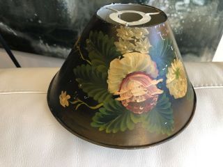 Vintage Lamp Shade Toleware Metal Hand Painted