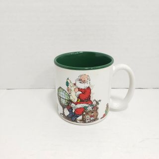 Vintage Potpourri Press Santa Christmas Mug Peace On Earth Coffee Cup 1992 Xmas