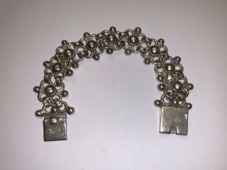Vintage Mexico Taxco Sterling Silver Modernist Large 7&3/4” Bracelet 25mm