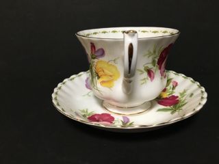 Royal Albert April sweet pea tea cup and saucer bone china 2