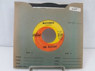 The Beatles " Matchbox/slow Down " Vinyl 45 Rpm Record Capitol 5255 1964 Scranton