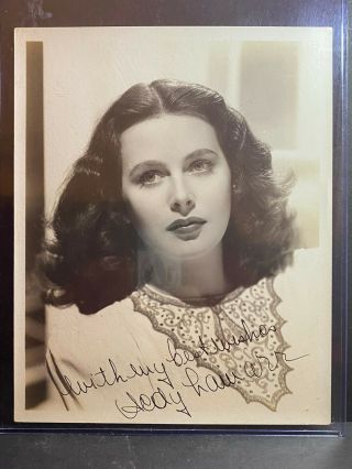 Signed Hedy Lamarr Vintage Photo Autograph " Ziegfeld Girl  Ecstasy " Died 2000