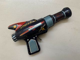 Vintage 1960s Space Gun Tin Toy By Daiya Japan Sci Fi Rocket Graphic
