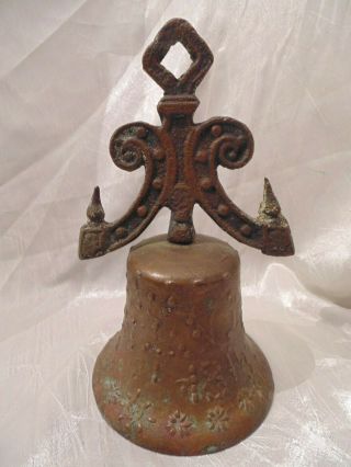 Antique Ornate Large 8 " 1814 Bronze Spanish Colonial Bell Mission Church Vtg