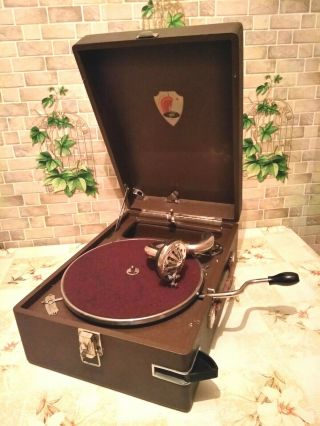 Vintage Ussr Gramophone Phonograph Portable Record Player Plant Molot 1940 " S
