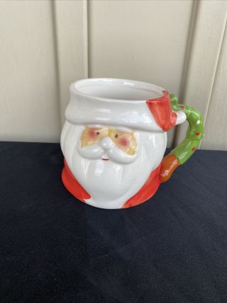 Ceramic Santa Claus Face Coffee Mug Christmas Holiday Season Decorative Mug