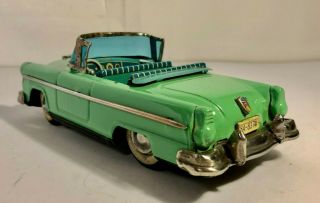 Vintage late 50 ' s Tin Lithograph 1955 Ford Sunliner Convertible - By Haji 3