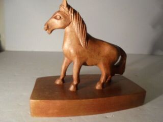 Vintage Tramp Folk Art Hand Carved Wood Horse Top Whittler Celtic Pony Figurine