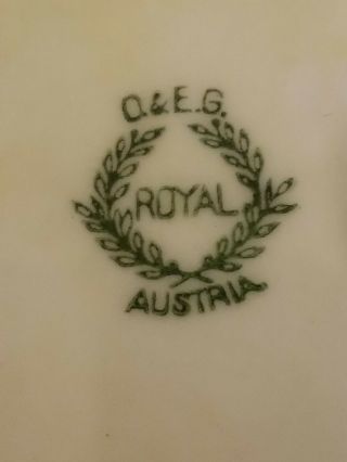 Vintage O & EG Royal Austria Floral Gold Footed Scalloped Dish 3