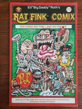 Rat Fink Comix 1 Ed Big Daddy Roth R.  K.  Sloan 1st Print Comic 1986 - Vf -