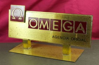 Vintage Omega Large Brass Store Display