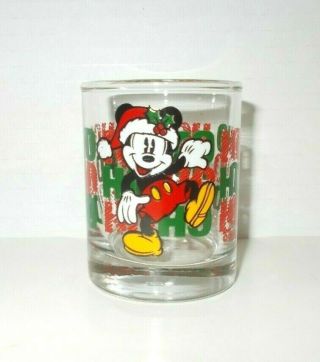 Disney Mickey Mouse Anchor Hocking Ho Ho Ho Christmas Glass