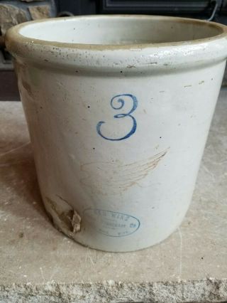 Red Wing Stoneware 3 Gallon Crock Factory Defect Dug From Ancient Defect Pit