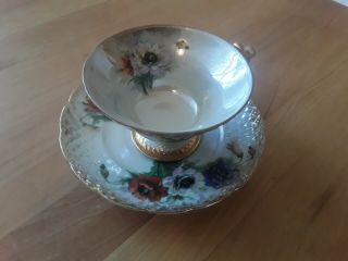 Vintage Made In Japan Tea Cup And Saucer Set With Flower Design