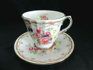 Royal Nobilta Fine Bone China Floral Pattern Tea Cup And Saucer Made In England