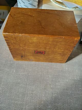Vintage Weis Wood Oak File Card Recipe Box - 3x5 - Dovetail