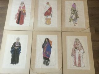 Costumes Of The Holy Land - 6 Pochoir Stencil Prints By Susan Southby - Signed