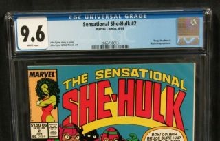 Sensational She - Hulk 2 (1989) John Byrne Cover Marvel Comics CGC 9.  6 Y142 2