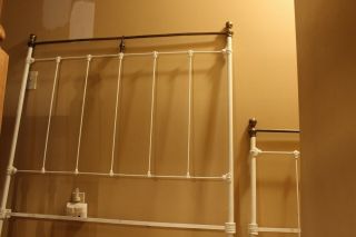 Vintage Cast Iron And Brass Bed Frame Full