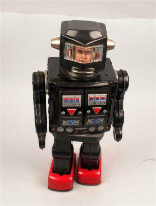 Vintage Space Explorer Astronaut Tin Robot Battery Operated Toy Made In Japan
