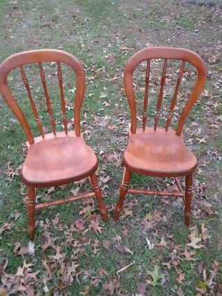 2 Tell City Farmhouse Hard Rock Andover Maple Petite Chairs 2202 Young Republic