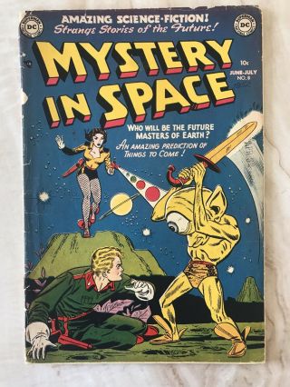 Mystery In Space 8 - Gardner Fox - Murphy Anderson - Dc - 1952 - Golden Age Vg 4.  0