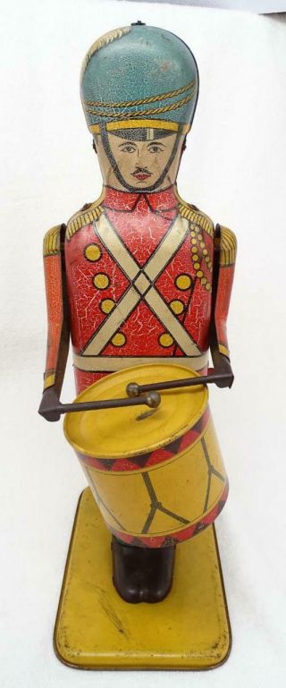 Vtg 1933 Wolverine No.  27 Drum Major Soldier Tin Lithograph Wind - Up Toy