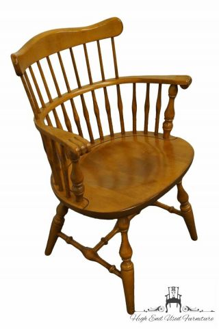 ETHAN ALLEN Heirloom Nutmeg Maple Comb Back Dining Arm Chair 10 - 6102A 2