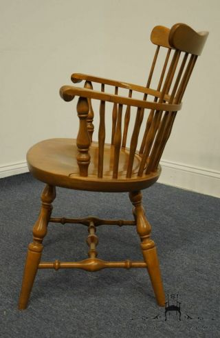 ETHAN ALLEN Heirloom Nutmeg Maple Comb Back Dining Arm Chair 10 - 6102A 6
