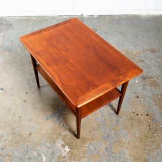 Mid Century Modern End Table Side Nightstand Solid Walnut Vintage Denmark Danish