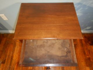 Antique Walnut Single Drawer Bedside Nightstand Lamp Table 3