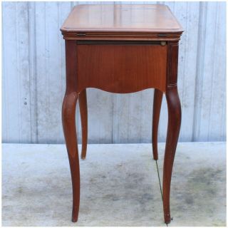 Vintage Queen Anne Style Sewing Cabinet Table 31” Height w/Pull Out Drawer 2