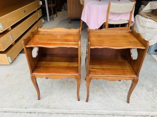 Vintage Solid Maple French Provincial End Tables Nightstands