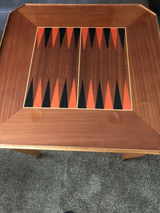 Vintage italian inlaid laquered wood gaming table - 5