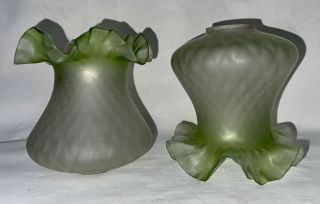Pair Early To Mid Century Art Deco Glass Tulip Table Or Ceiling Lamp Shades 3
