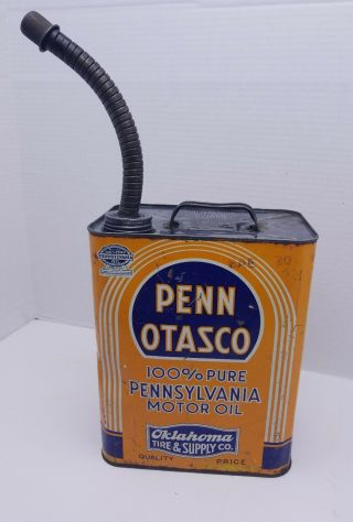 Vintage Penn Otasco 2 Gallon Motor Oil Can