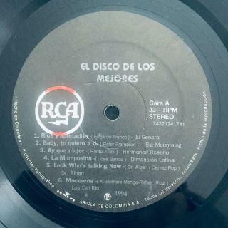 El Disco De Los Mejores LP Colombia 1994 Haddaway Dr Alban Ace Of Base El Genera 3