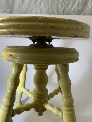 Antique 1890s Victorian Salesman Sample Piano Stool.  Spindle Legs / Swivel Seat 2