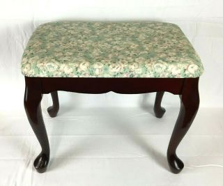 Queen Anne Style Mahogany Vanity Stool Bench Chair