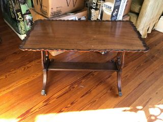 Wrg5013 Duncan Phyfe Lyra Base Wooden Coffee / Accent Table Local Pickup