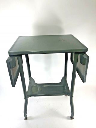 Vintage Typewriter Stand Table Desk Toledo Guild Grey Industrial