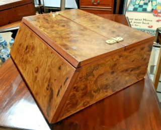 Vintage Mahogany And Walnut Desk Tidy