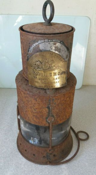 Rare Antique 19th C Ships Signal Lantern / Lamp - Millers Royal Letters Patent