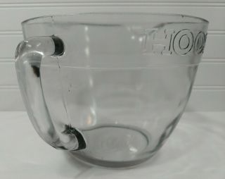 Antique HOOSIER Kitchen Cabinet MEASURE 8 CUPs Glass Mixing Batter BOWL D Handle 2